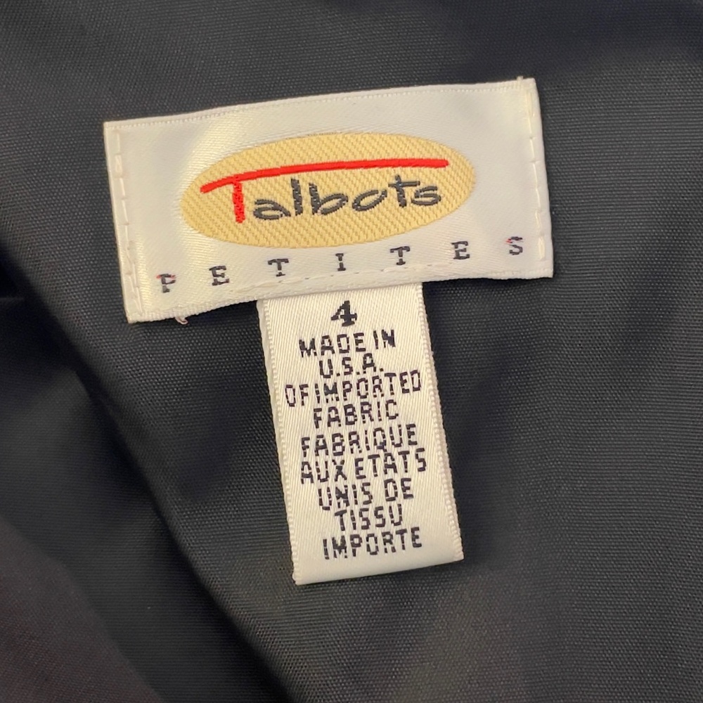 Talbots Vintage Black Wool Sheath Velvet Trim Back Zip V-Neck Size 4 Petite EUC - Picture 15 of 16